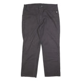 Mens Cotton Regular Fit Black Trousers W40 L31 Zip Closure Classic Style