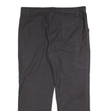 Mens Cotton Regular Fit Black Trousers W40 L31 Zip Closure Classic Style