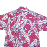 KULA BAY Mens Purple & White Leaf Pattern Cotton Blend Shirt M Short Sleeve