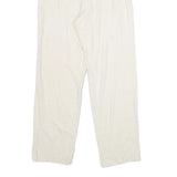 ACKERMANN Womens Classic White Linen Trousers W26 L32 Zip Closure Relaxed Fit
