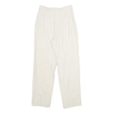 ACKERMANN Womens Classic White Linen Trousers W26 L32 Zip Closure Relaxed Fit