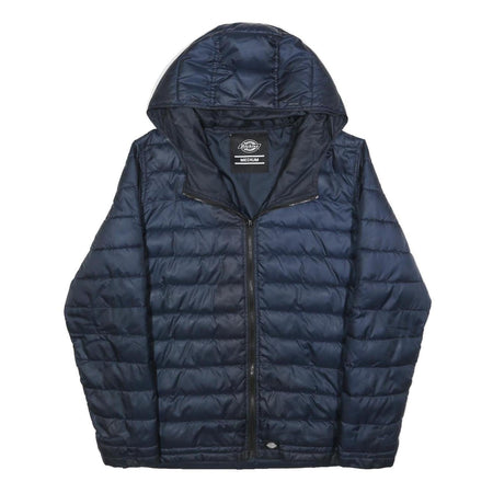 DICKIES Mens Navy Blue Outdoor Jacket M Polyester Plain Hooded Zip