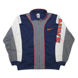 NIKE Boys Navy Blue Grey & White Track Jacket L Polyester Blend Zip