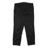 NAUTICA Womens Cotton Blend Black Slim Straight Trousers W31 L26 Stylish Zip