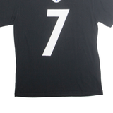 MAJESTIC Mens Black Pittsburgh Steelers Roethlisberger Graphic T-Shirt M Short