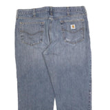 CARHARTT Mens Relaxed Straight Blue Denim Light W38 L27 Cotton Blend Zip Jeans