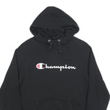 CHAMPION Mens Black Pullover Hoodie M Cotton Blend Casual Sweatshirt