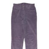 LAUREN RALPH LAUREN Womens Cotton Blend Purple Regular Fit Straight Trousers W26