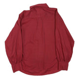 DONLIN Mens Red Shirt M Button Down Collar Long Sleeve Polyester Blend