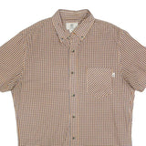 TIMBERLAND Mens Brown Check Shirt S Cotton Blend Casual Button Down