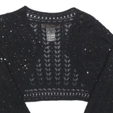 MAX MARA Womens Black Crochet Jacket M Polyester Blend Cropped Stylish