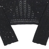MAX MARA Womens Black Crochet Jacket M Polyester Blend Cropped Stylish