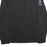 REEBOK Mens Black Crew Neck L Sweatshirt Cotton Blend Casual Sportswear
