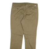 LEVI'S Mens Slim Beige Cotton Blend Trousers W36 L32 Zip Closure