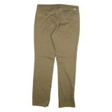 LEVI'S Mens Slim Beige Cotton Blend Trousers W36 L32 Zip Closure