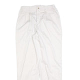 LEE Womens Cotton Blend White Relaxed Trousers W28 L32 Elastic Waist Zip Closure