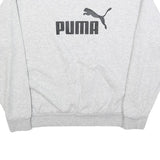 PUMA Womens Grey Cotton Blend Crew Neck M Sweatshirt Logo Print Pullover