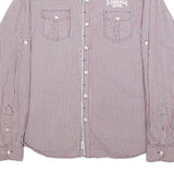 DIESEL Mens Red Blue Check Shirt L Casual Cotton Button Long Sleeve