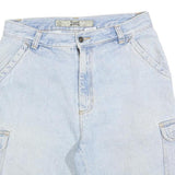 GO WEST Mens Shorts Blue Cargo Cotton Blend M W30 Casual Pockets Summer