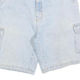 GO WEST Mens Shorts Blue Cargo Cotton Blend M W30 Casual Pockets Summer