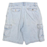 GO WEST Mens Shorts Blue Cargo Cotton Blend M W30 Casual Pockets Summer
