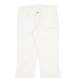 White Mens Cotton Blend Regular Fit Zip Closure Trousers W30 L31 Casual Wear