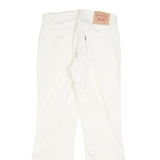 White Mens Cotton Blend Regular Fit Zip Closure Trousers W30 L31 Casual Wear