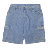 WRANGLER Mens Blue Casual Denim Cargo Shorts XL W36 Relaxed Fit Cotton Blend