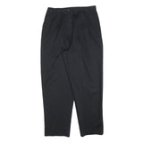 LANDS END Womens Cotton Blend Black Regular Fit Straight Leg Trousers W30 L28