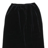 KATHIE LEE Womens Black Velvet Midi Skirt Polyester Blend M Elegant Simple