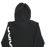 ADIDAS Mens Black Full Zip Hoodie S Essentials Logo Print Casual Sweatshirt
