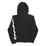 ADIDAS Mens Black Full Zip Hoodie S Essentials Logo Print Casual Sweatshirt