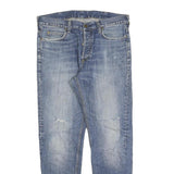 CARHARTT Mens Slim Blue Denim Jeans W34 L29 Classic Cotton Zip Casual Workwear