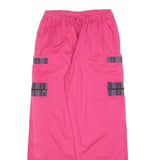 Womens Relaxed Fit Pink Cotton Blend Trousers W30 L32 Drawstring Casual Cargo