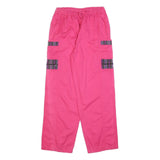 Womens Relaxed Fit Pink Cotton Blend Trousers W30 L32 Drawstring Casual Cargo