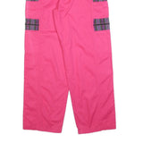 Womens Relaxed Fit Pink Cotton Blend Trousers W30 L32 Drawstring Casual Cargo
