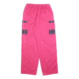 Womens Relaxed Fit Pink Cotton Blend Trousers W30 L32 Drawstring Casual Cargo