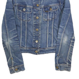 LEE Womens Blue Denim Jacket S Cotton Classic Button Closure Fitted