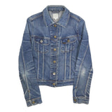 LEE Womens Blue Denim Jacket S Cotton Classic Button Closure Fitted