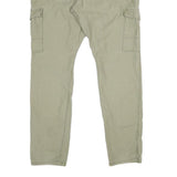 EDC Mens Cotton Beige Regular Cargo Trousers W36 L34 Casual Utility Zip Closure