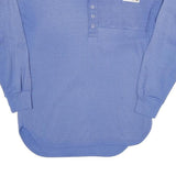ADIDAS Take Off Mens Blue Long Sleeve Henley Neck T-Shirt S Cotton Blend Casual