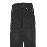 DICKIES Womens Regular Fit Black Denim Workwear Jeans W28 L29 Utility Pocket Zip
