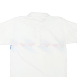 CHAMAS Mens White Polo Short Sleeve Geometric S Cotton Blend Casual Shirt