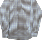 NAUTICA Mens Blue & Brown Check Shirt M Button-Down Collar Cotton Casual Long