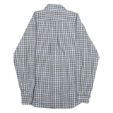 NAUTICA Mens Blue & Brown Check Shirt M Button-Down Collar Cotton Casual Long