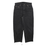 LEVI'S 550 Straight Womens Jeans Black Relaxed Straight Denim Raw W29 L25 Frayed
