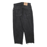 LEVI'S 550 Straight Womens Jeans Black Relaxed Straight Denim Raw W29 L25 Frayed