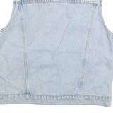 ANNE KLEIN Womens Light Blue Denim Sleeveless Jacket M Cotton Button Front