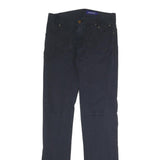 JECKERSON Mens Cotton Navy Regular Straight Trousers W28 L31 Casual Zip