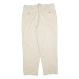 TOMMY HILFIGER Mens Cotton Blend Beige Regular Straight Trousers W38 L32 Classic